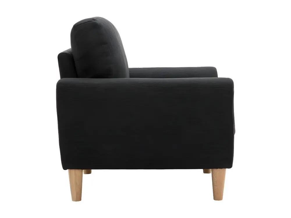 Fauteuil scandinave en tissu gris anthracite et bois manifeste ALICE