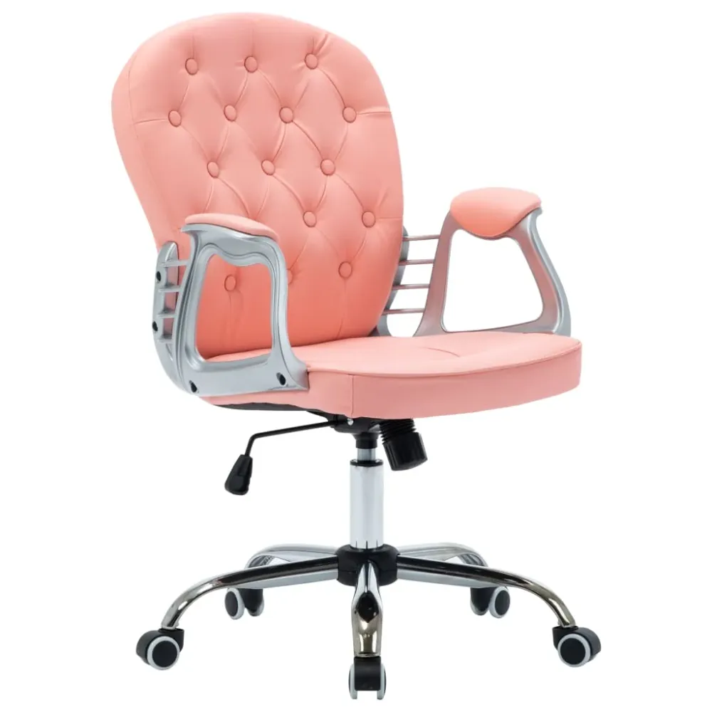 Haute Gamme Confort Chaise fauteuil siège de bureau informatique étude pivotante Rose similicuir rose 02_0024056