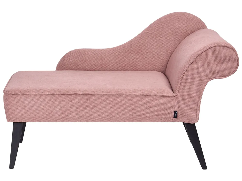 Right Hand Fabric Chaise Lounge Rose vif BIARRITZ en Tissu respirant