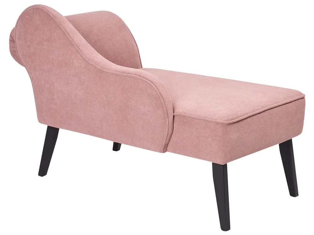 Right Hand Fabric Chaise Lounge Rose vif BIARRITZ en Tissu respirant