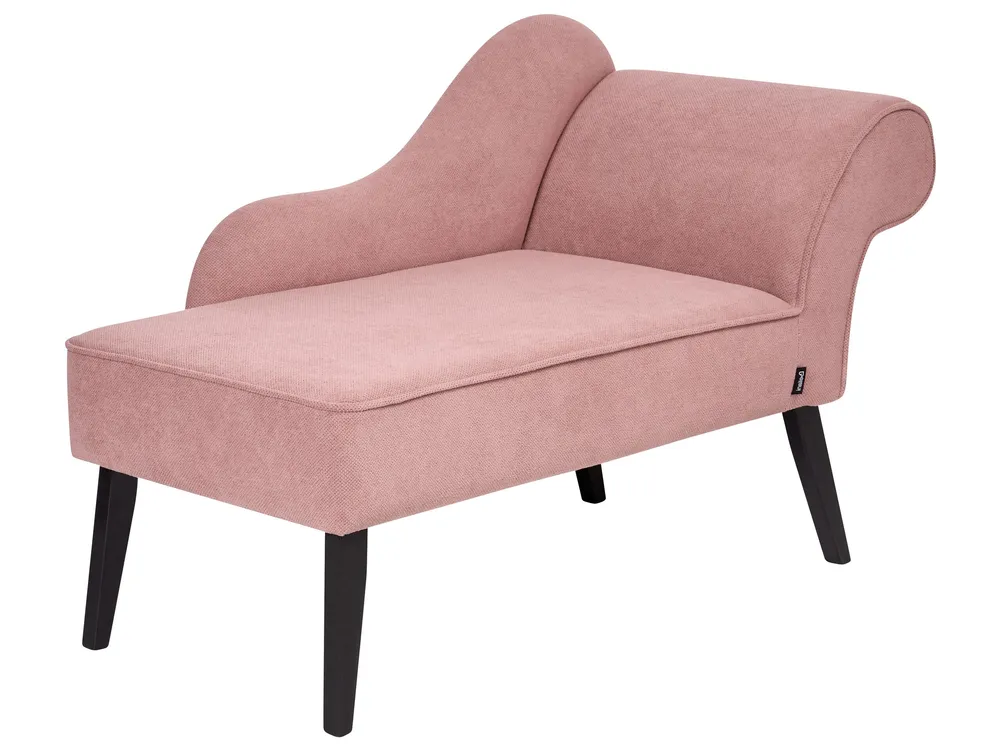 Right Hand Fabric Chaise Lounge Rose vif BIARRITZ en Tissu respirant