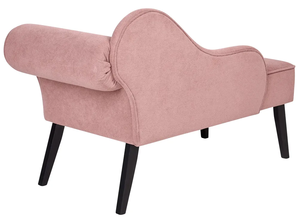 Right Hand Fabric Chaise Lounge Rose vif BIARRITZ en Tissu respirant