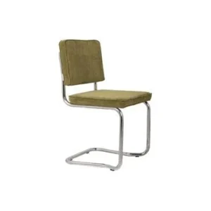 Canapé design Chaise empilable en tissu vert Ridge Kink Rib Zuiver - 85cm