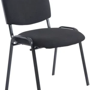 Canapé modulaire Chaise de bureau salle d'attente visiteur empilable confortablement rembourré en tissu et métal noir 10_0...