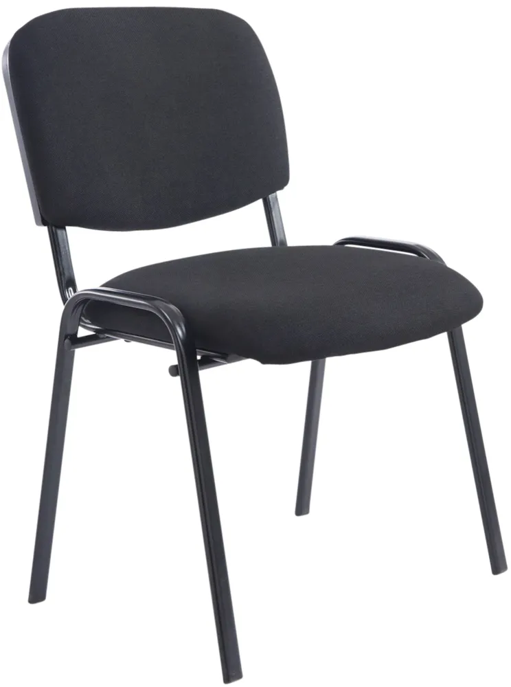 Canapé modulaire Chaise de bureau salle d'attente visiteur empilable confortablement rembourré en tissu et métal noir 10_0...