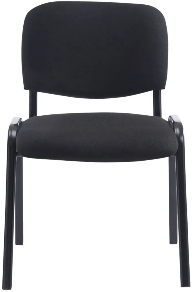 Canapé modulaire Chaise de bureau salle d'attente visiteur empilable confortablement rembourré en tissu et métal noir 10_0...