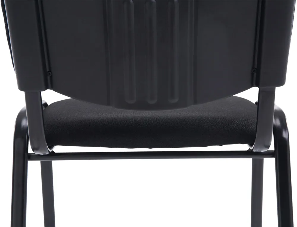 Canapé modulaire Chaise de bureau salle d'attente visiteur empilable confortablement rembourré en tissu et métal noir 10_0...