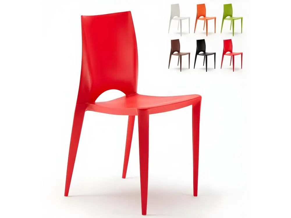 Canapé modulaire Chaise empilable polypropylène Lusko-Couleur Rouge