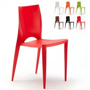 Canapé modulaire Chaise empilable polypropylène Lusko-Couleur Noir