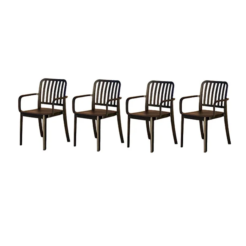 Canapé modulaire Lot de 4 chaises empilables Paloma noire - 50 x 55 x 85 cm