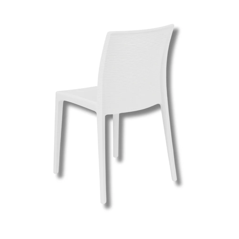 Canapé modulaire 6 sedie impilabili resina effetto rattan bianco linea elegance Madam