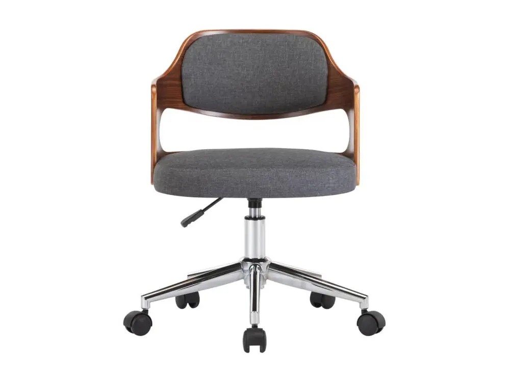 Certifié Bureau Chaise pivotante de bureau Gris Bois courbé et tissu