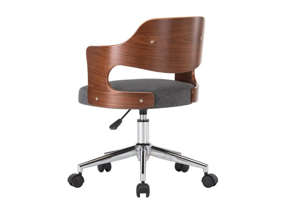 Certifié Bureau Chaise pivotante de bureau Gris Bois courbé et tissu