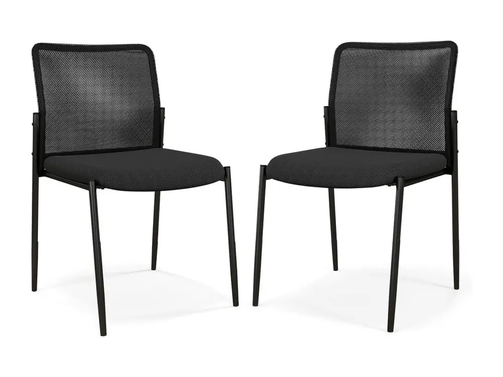 Certifié Bureau Lot de 2 Chaises de Salles de Réunion Empilables, Chaises de Bureau Ergonomique avec Siège Rembourré, Chai...
