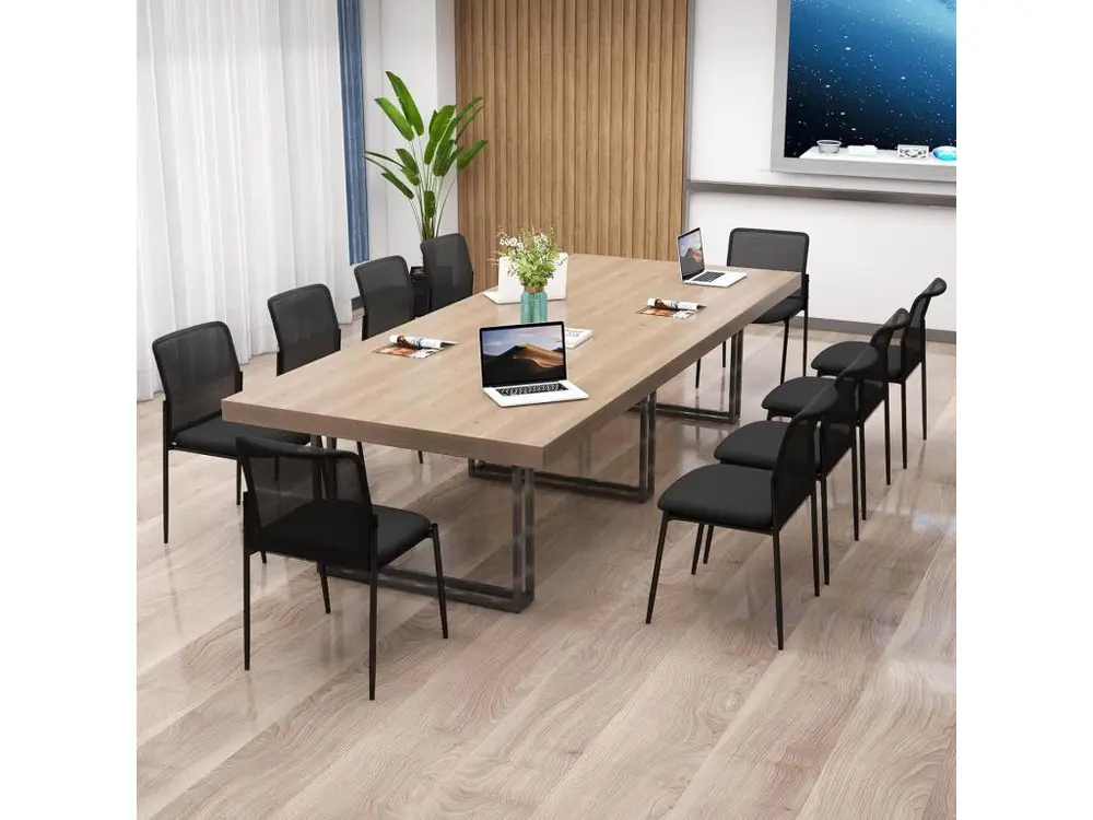 Certifié Bureau Lot de 2 Chaises de Salles de Réunion Empilables, Chaises de Bureau Ergonomique avec Siège Rembourré, Chai...