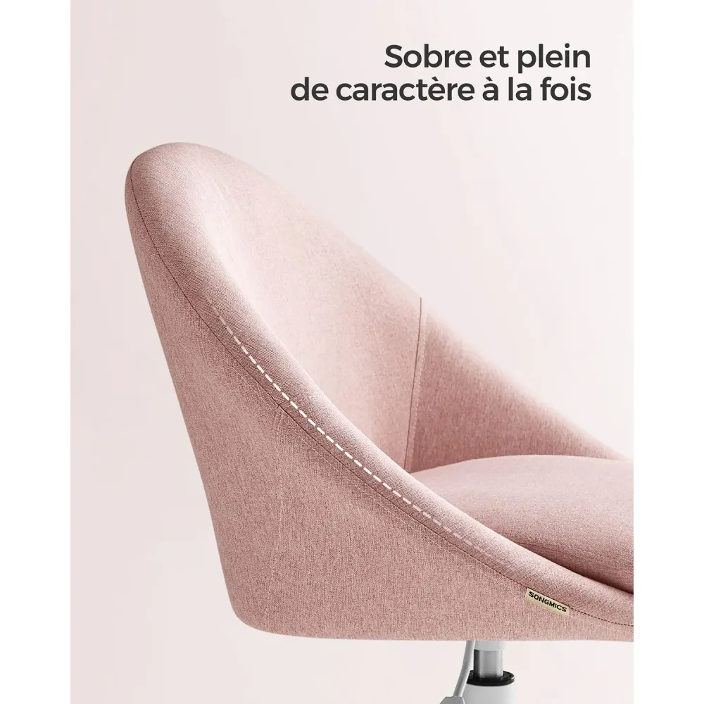 Chaise de bureau fauteuil pivotant siège confort rembourrage en mousse réglable en hauteur pour bureau chambre salle de ré...