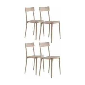Chaise de conférence Chaise italienne empilable polypropylène Saray - Lot de 4-Couleur Blanc