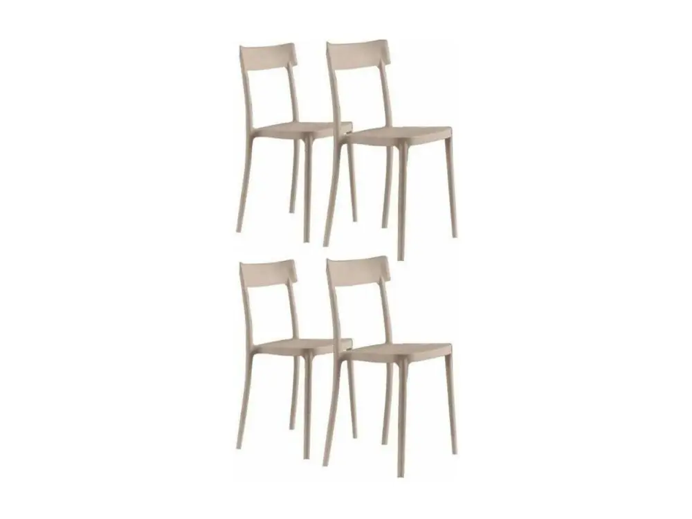 Chaise de conférence Chaise italienne empilable polypropylène Saray - Lot de 4-Couleur Blanc