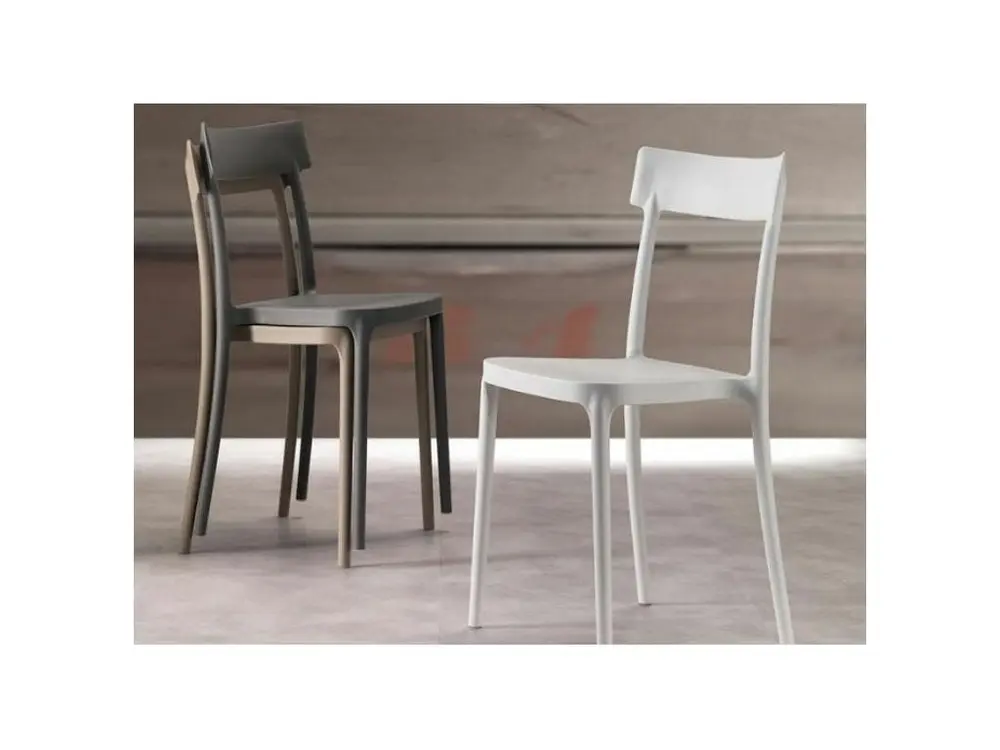 Chaise de conférence Chaise italienne empilable polypropylène Saray - Lot de 4-Couleur Blanc