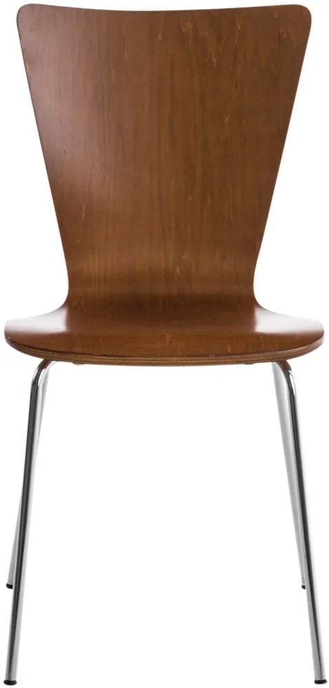 Chaise de cuisine salle à manger x1 empilable en bois marron et structure durable à quatre pieds en métal 10_0003242 avec...
