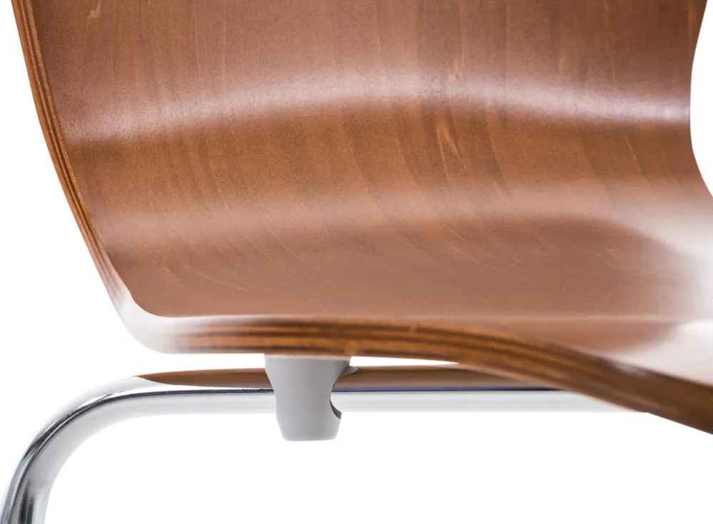 Chaise de cuisine salle à manger x1 empilable en bois marron et structure durable à quatre pieds en métal 10_0003242 avec...