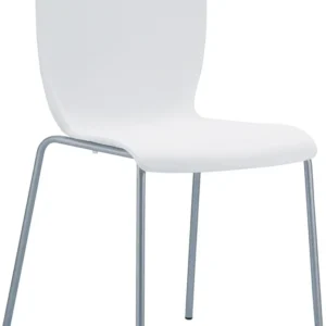 Chaise de cuisine ou véranda empilable pour intérieur ou extérieur assise en plastique blanc cadre en aluminium 10_0000973...