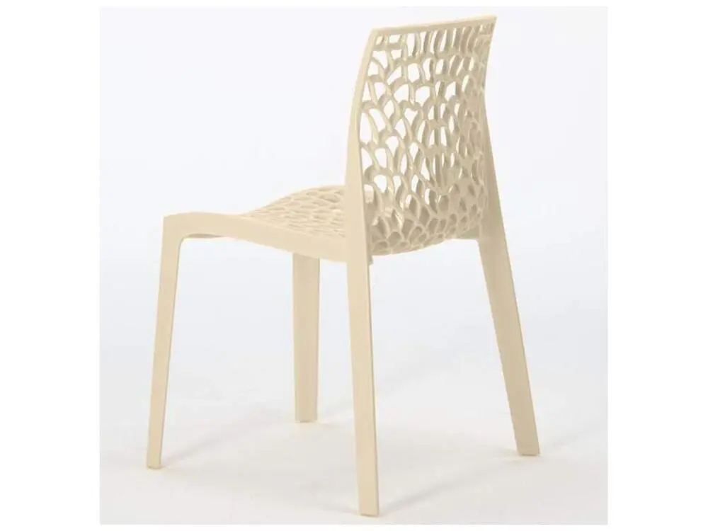 Chaise empilable contemporain Jardina-Couleur Rouge en Tissu respirant