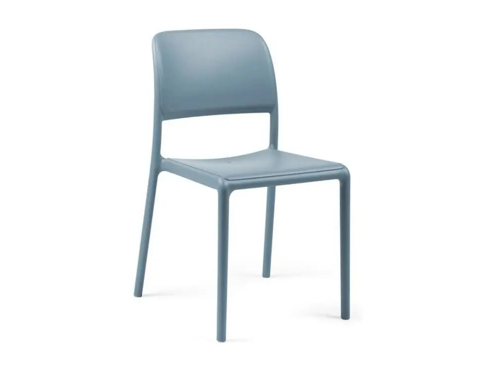 Chaise empilable design Lyvia - Lot de 4-Couleur Bleu ciel pour salle d'attente