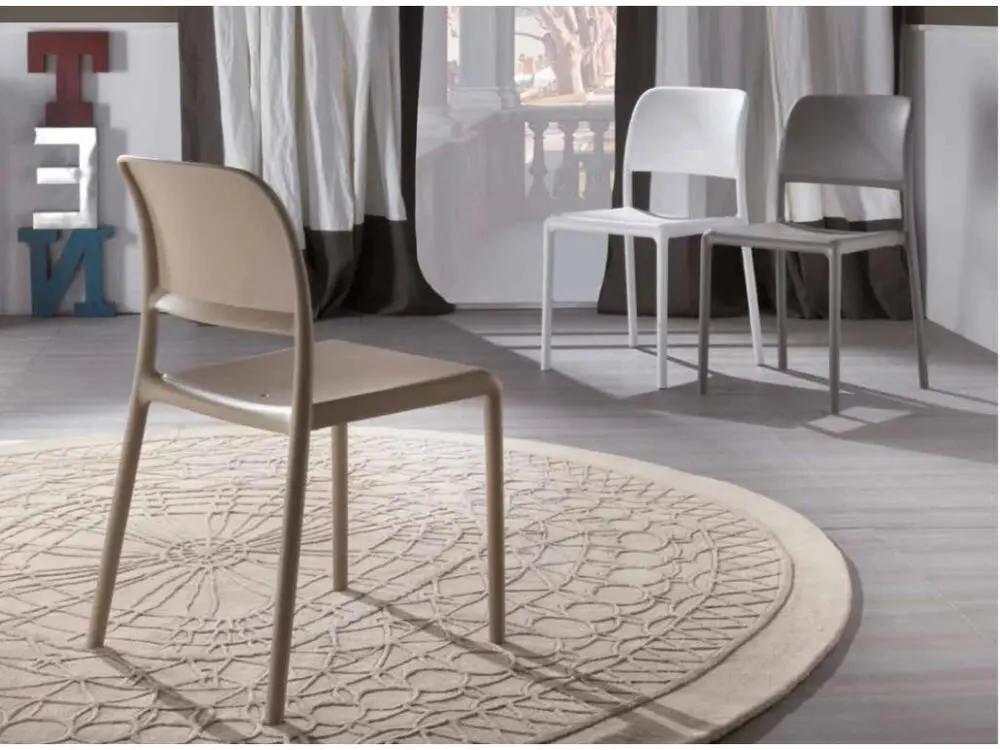Chaise empilable design Lyvia - Lot de 4-Couleur Bleu ciel pour salle d'attente