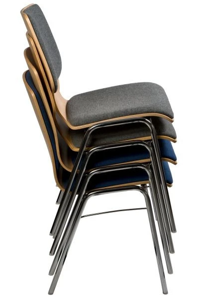 Chaise empilable Kaiser KS23-N1SRP2 forme : N1 structure : tube rond rembourrage assise et dossier UE : 6 pièces KS23-N1SR...
