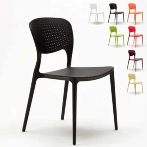 Chaise empilable novateur Pazora-Couleur Noir