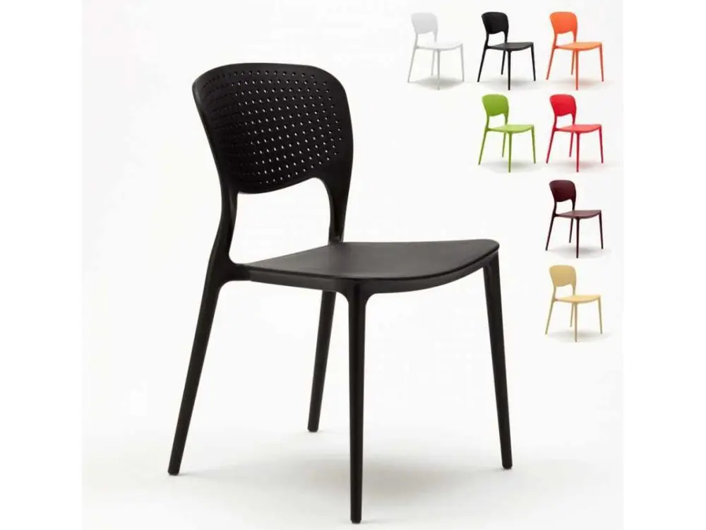 Chaise empilable novateur Pazora-Couleur Noir