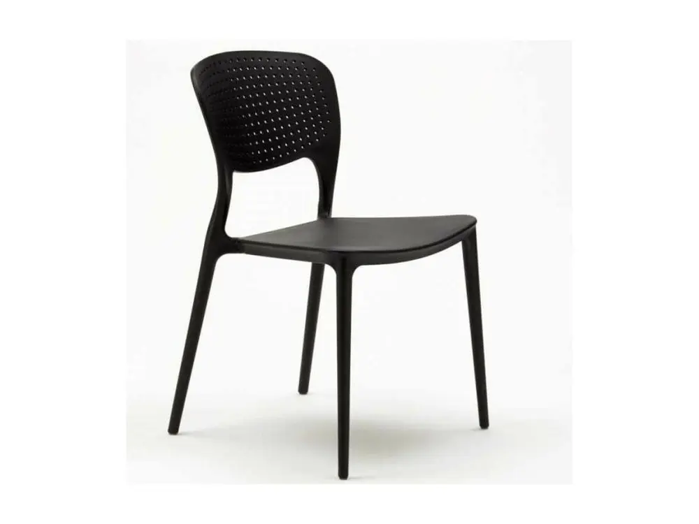 Chaise empilable novateur Pazora-Couleur Noir