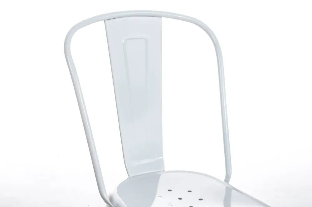 Chaise empilable style industriel factory métal blanc 10_0000892 avec repose-tête