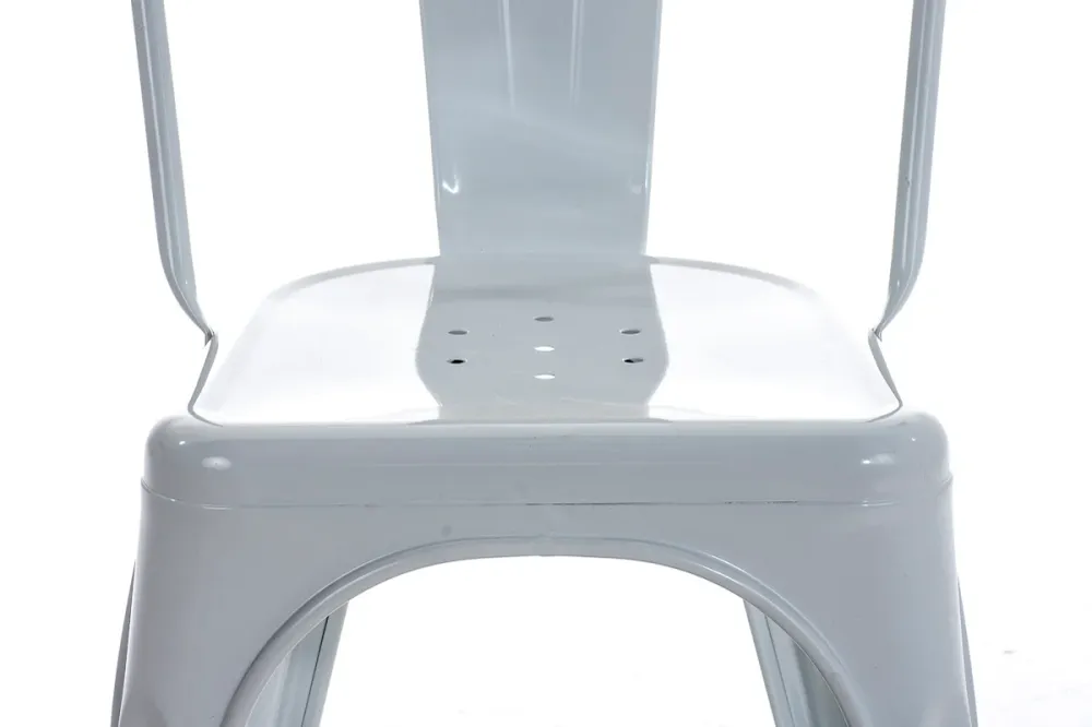 Chaise empilable style industriel factory métal blanc 10_0000892 avec repose-tête