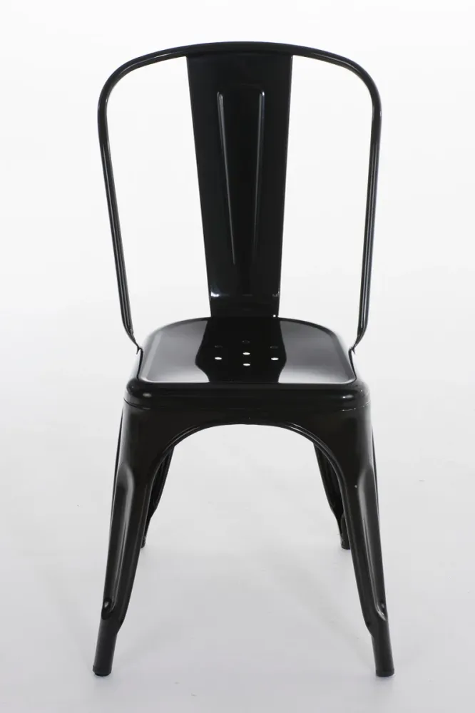 Chaise empilable style industriel factory métal noir 10_0000557 avec repose-tête