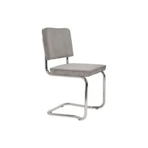 Chaise empilable en tissu gris manifeste Ridge Kink Rib Zuiver - 85cm pour salle d'attente
