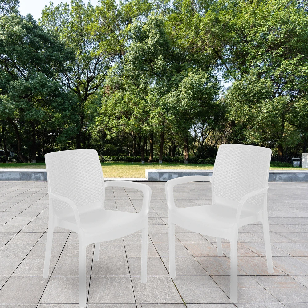 Chaise ergonomique Chaise empilable effet rotin