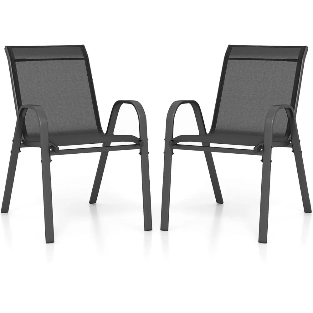 Chaise ergonomique Lot de 4 chaises empilables 70 x 56 x 84 cm confort d'assise ergonomique design novateur en acier noir...