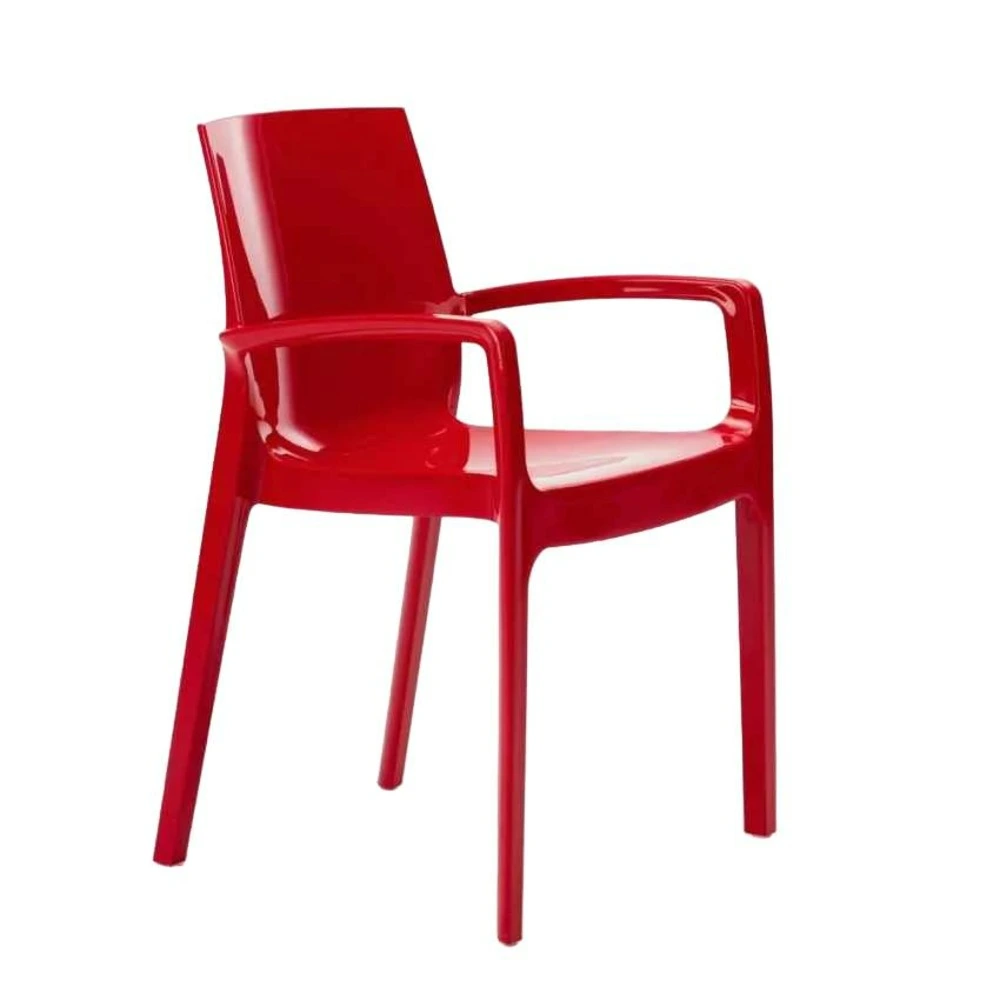 Chaise extérieure empilable design contemporain robuste et confort idyll en Cuir synthétique