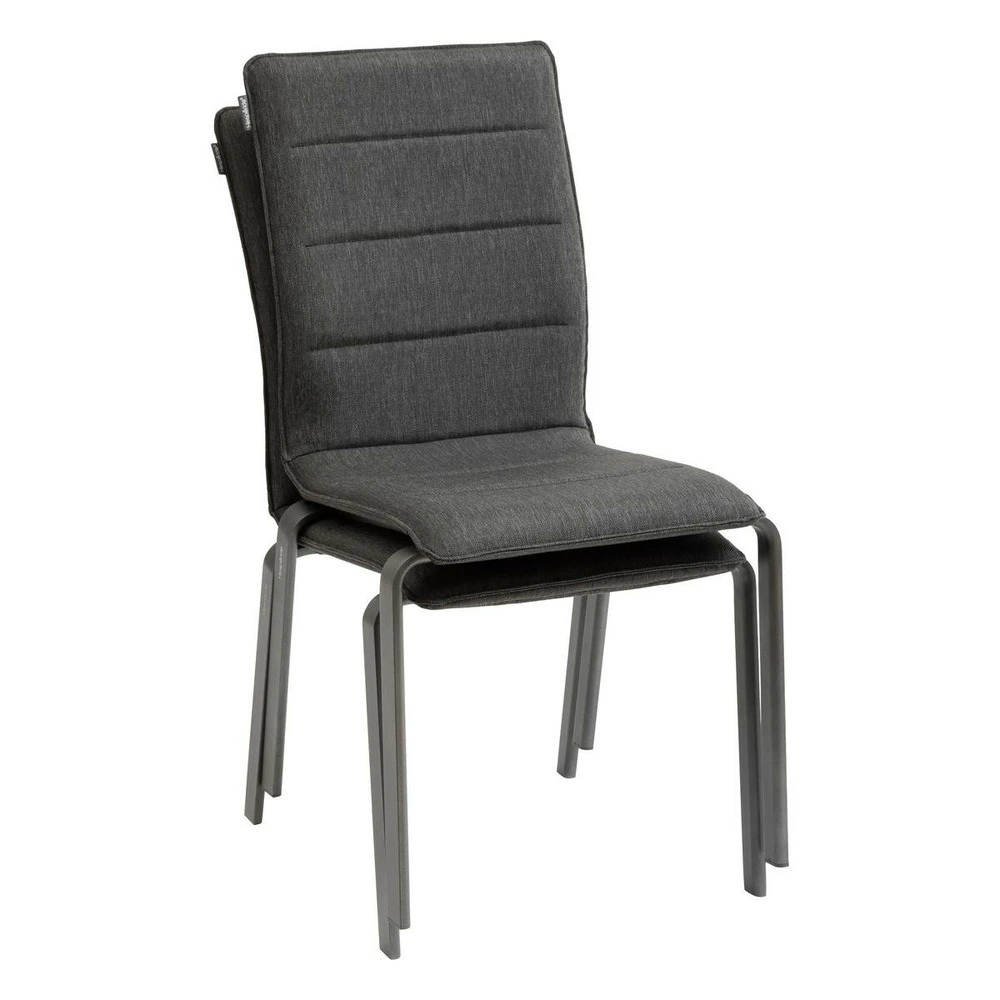 Chaise de jardin empilable diese anthracite & graphite en Cuir synthétique