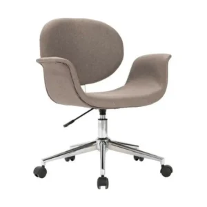 Chaise pivotante Chaise pivotante tissu taupe et pieds métal chromé Eris