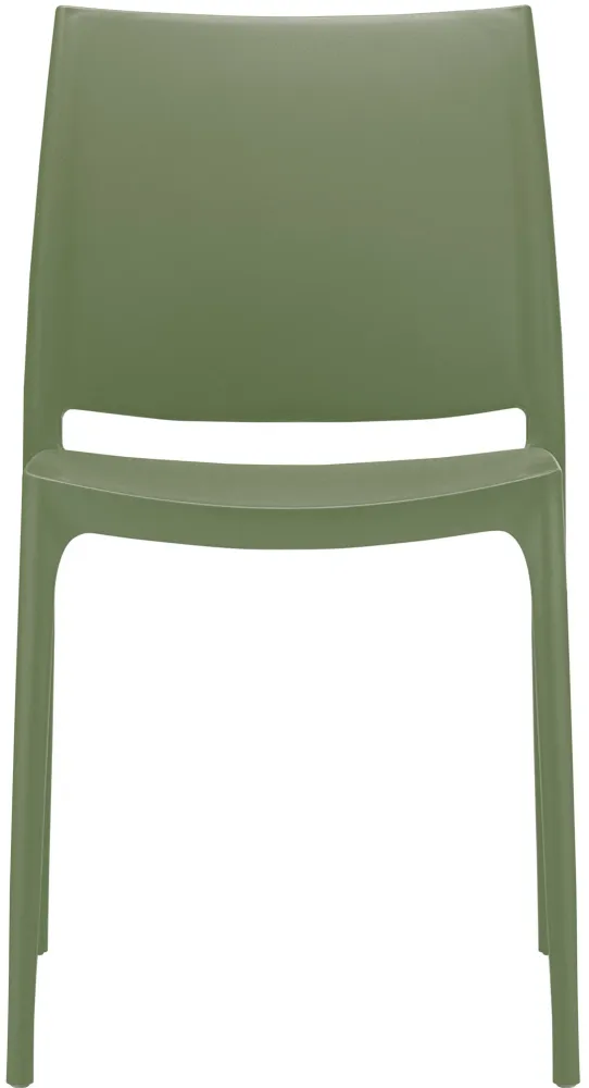 Chaise récent empilable en polypropylène couleur olive – Résistante aux UV et à l’eau intérieur / extérieur 10_0007941 Cer...