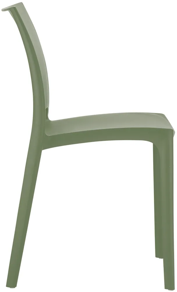 Chaise récent empilable en polypropylène couleur olive – Résistante aux UV et à l’eau intérieur / extérieur 10_0007941 Cer...