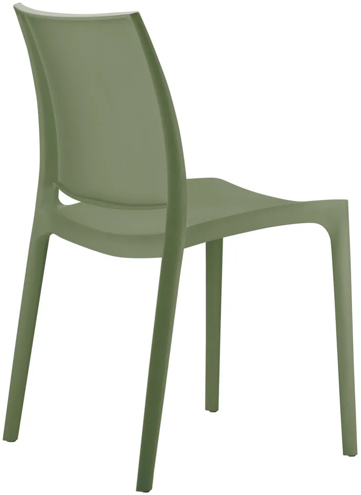 Chaise récent empilable en polypropylène couleur olive – Résistante aux UV et à l’eau intérieur / extérieur 10_0007941 Cer...