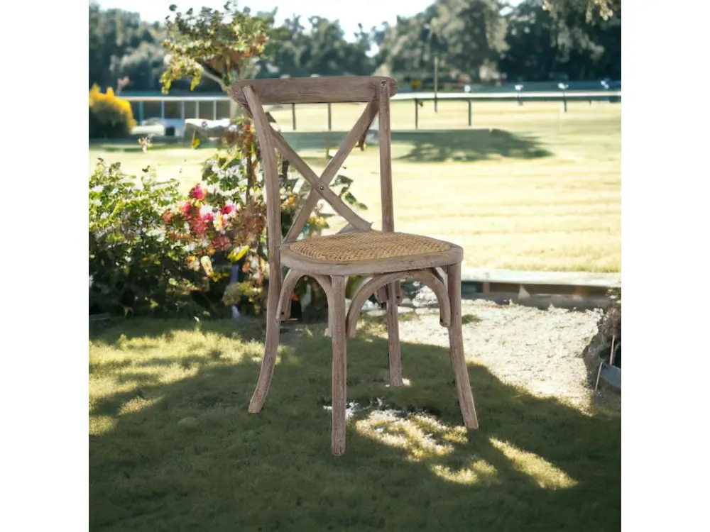 Chaise à roulettes BISTROT - Chaise de table empilable en chêne