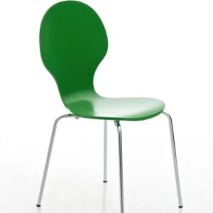 Chaise de salle à manger cuisine empilable design contemporain bois vert 10_0000016