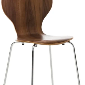 Chaise de salle à manger cuisine empilable design novateur bois marron 10_0000663