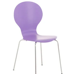 Chaise de salle à manger cuisine empilable design contemporain bois violet et métal 10_0000947