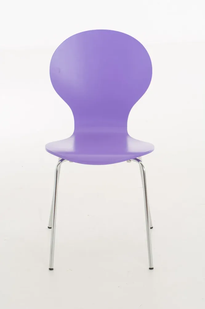 Chaise de salle à manger cuisine empilable design contemporain bois violet et métal 10_0000947